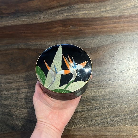 Otagiri Bird of Paradise Container with 2 Coasters Japan Vintage - Picture 7 of 7